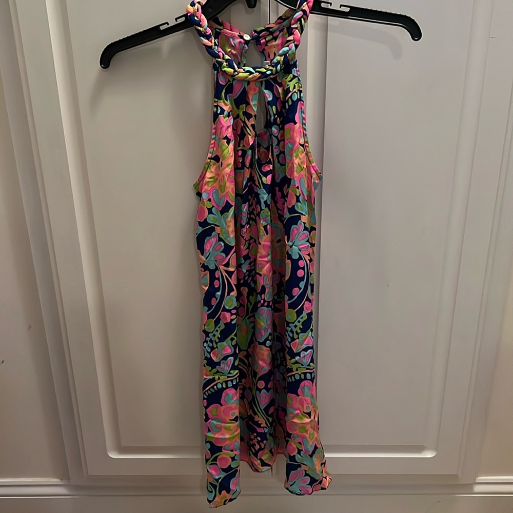 Alice & Trixie Colorful High Halter Neck Swirl A-Line Swing Dress XS